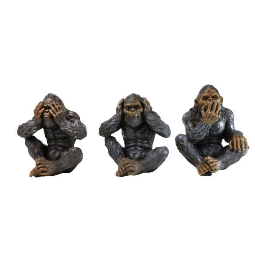 Ebros Gift Forest Mythical Creature See Hear Speak No Evil Sasquatch Big Foot Cryptid Apes Figurines 4