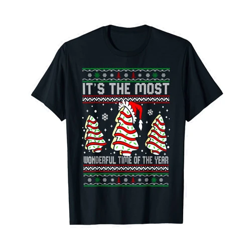 It's The Most Wonderful Time Of The Year Tees It's The Most Wonderful Time Of The Year Christmas Tree Cake T-Shirt