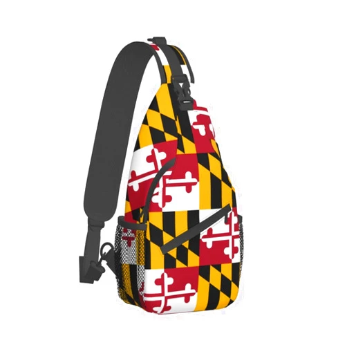FYCFSLMY Maryland Flag Crossbody Sling Backpack For Women & Men Chest Sling Backpack Casual For Travel Hiking