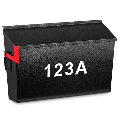 KYODOLED Wall Mount Mailboxes for Outside with Flag and Number Stickers,Galvanized Steel Rust-Proof Metal Post Box,Large Capacity Mail Box for House,15.7