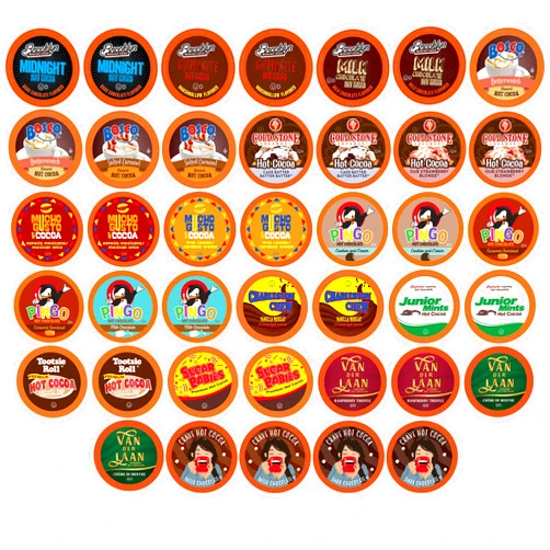 Two Rivers Coffee Hot Chocolate Pods Single Serve Cocoa Variety Sampler Pack Compatible with 2.0 Keurig K-Cup Brewers, 40 Count