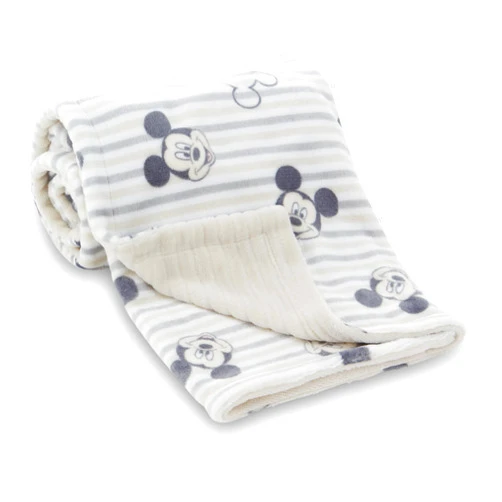 Disney Mickey and Minnie 2-Ply Infant Blanket - Soft Printed Mink Front, Textured Back - Cozy and Warm Baby Blanket for Boys and Girls, 30x40 Inches