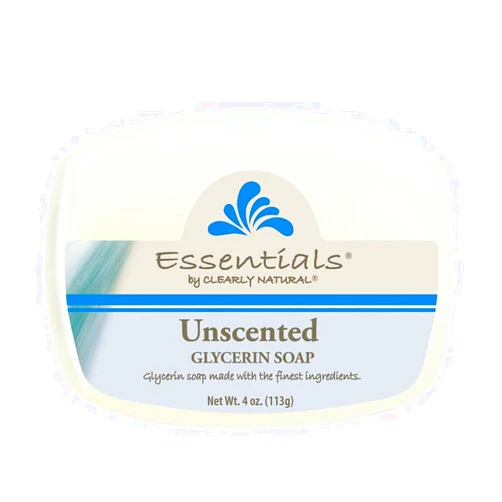 Clearly Natural Essentials Glycerin Bar Soap, Unscented, 4 Ounce, Pack of 12 (Packaging May Vary)