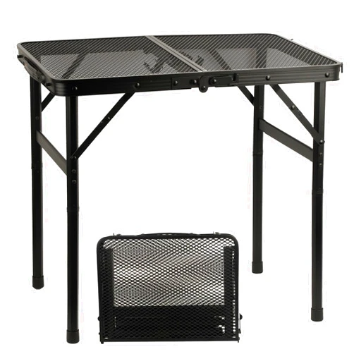 COSYAWN Folding Grill Table, Small, Aluminum, Lightweight, Portable, Height Adjustable, Outdoor Picnic Table, 22.3x15.8x10.7/22.3 inches, 88 lbs Load Capacity