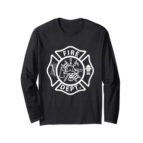 Firefighter Fire Depart. Fire Rescue Fire Department Logo Uniform Fireman Symbol Firefighter Gear Long Sleeve T-Shirt