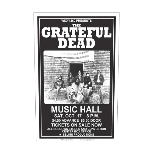 Raw Sugar Art Studio Grateful Dead 1970 Cleveland Concert Poster