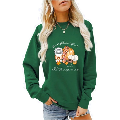 TZIUNGK Pumpkin Spice Sweatshirt Fall Season Shirt Funny Halloween Pumpkin Sweater Women Crewneck Thanksgiving Pullover Tops