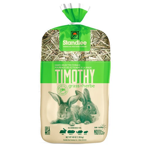 Standlee PremiYum Western Timothy Grass Hay Small Animal Food for Rabbits, Guinea Pigs, and Chinchillas, 48oz Bag