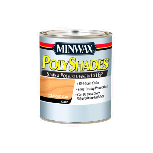 Minwax 61470444 PolyShades Stain & Polyurethane, Quart, Classic Oak