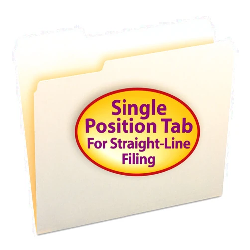 Smead File Folder, 1/3-Cut Tab, Left Position, Letter Size, Manila, 100 per Box (10331)