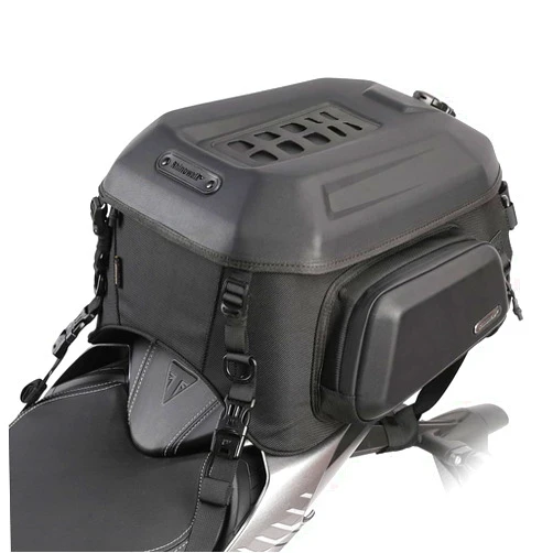 Rhinowalk Motorcycle Tail Bag Travel Luggage Expandable Motorcycle Helmet Bag 23L-35L Waterproof All Weather/Trunk/Rack Bag with Sissy Bar Straps-Matt Black