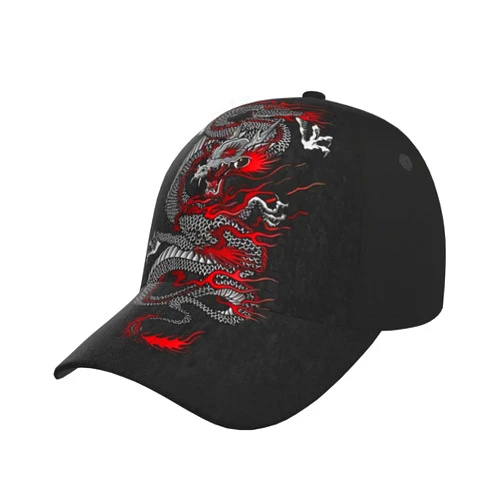 LVGOOKI Red Dragon Hats Women Men Dragon Baseball Hat Unisex Packable Summer Travel Beach Sun Hat