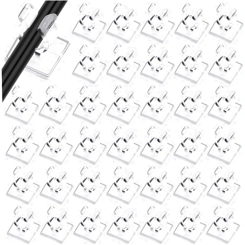 Viprest 60 Pcs Mini Light Adhesive Clips Clear Christmas Light Indoor Adhesive Clips Mini Light Clips for Outside String Lights for Hanging Light Strips on Wall Roof Window (60 pcs)
