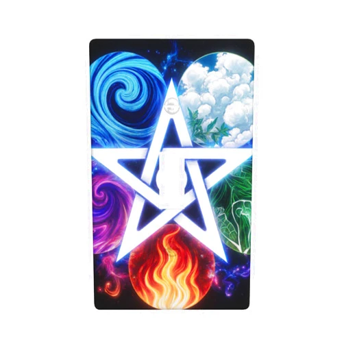 Retelly Elemental Star Magic Pentagram Design Decorative Rocker Switch Wall Plate - Durable PC Material