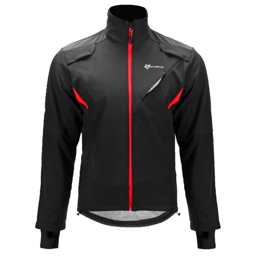 ROCKBROS Winter Cycling Jacket for Men Thermal Fleece Windproof Jacket Running Biking Hiking