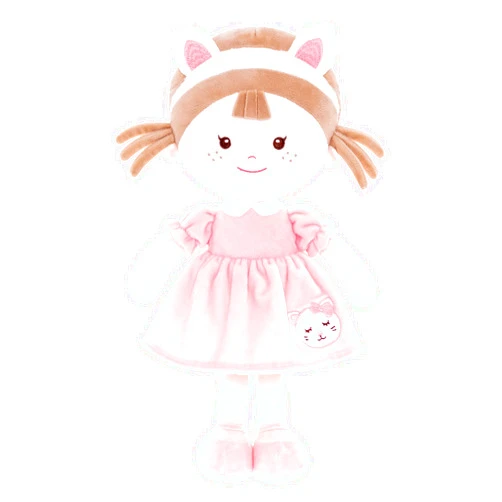 Onetoo Cuddle Buddy Doll Soft Baby Doll for Girls First Baby Doll Plush Rag Doll Wear Kitty Costume PinkDress 14