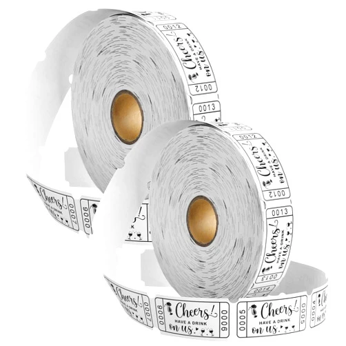 TaoBary White Drink Tickets Roll Raffle Tickets 2