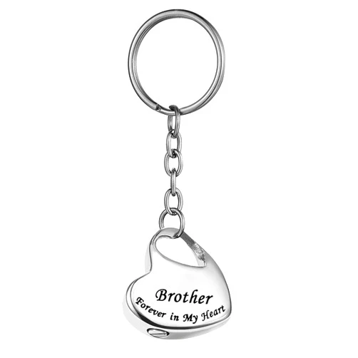 FCZDQ Family Forever in My Heart Stainless Steel Memorial Keepsake Urn Keychains Cremation Jewelry for Ashes