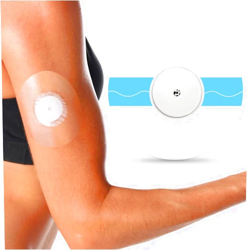 Kuruyo Freestyle Sensor Adhesive Bandage Patches for Libre 2 Cover Waterproof Clear Film, Pack of 60pcs, Blue