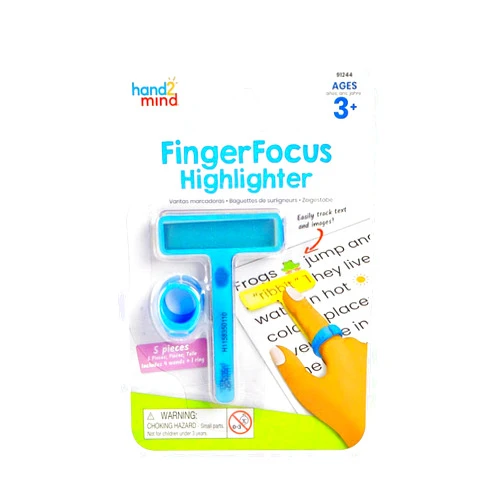 hand2mind FingerFocus Highlighter, Guided Reading Strips, Reading Pointers for Kids, Dyslexia Tools for Kids, ADHD Tools, Special Education School Supplies, Teacher Classroom Must Haves (1 Pack)