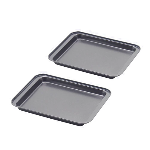 SS&CC Little Small Baking Sheets Nonstick Set of 2 (9.5inch X 7.1inch) 8 Inch Nonstick Baking Toaster Oven Tray Cookie Sheets, 1 or 2 Person Household