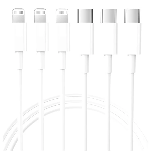 RCTech USB C to Lightning Cable 3Pack 10FT [MFi Certified] Type C Power Delivery Fast Charging Cord for iPhone 14/13/12/11/XS/XR/X/8/iPad