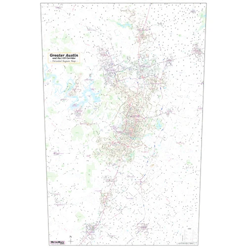 Texas Map Store Austin Regional Area Major Arterial Wall Map 42