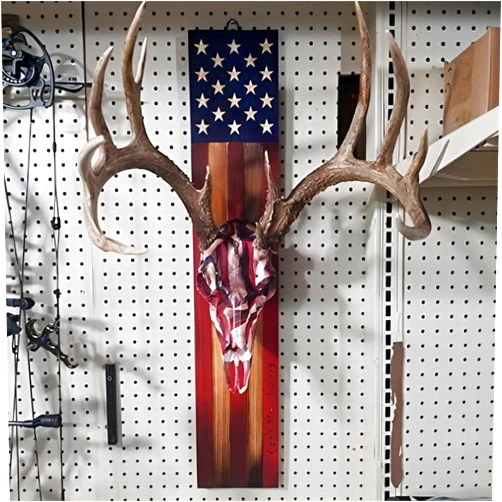 Generic European Mount Skull Hanger, Deer Antler Mounting Kit,USA Flag Decor Hooker Pedestal, Perfect Prey Display Rack,Hanger for Hanging Antlers and Other Skulls (15.75