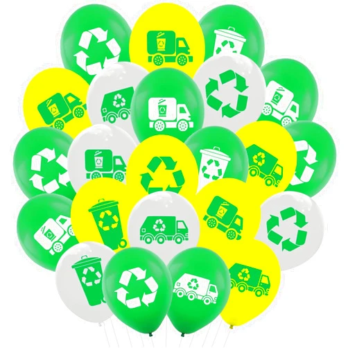 ATSMOICY 60PCS Garbage Truck Birthday Party Decorations -Garbage Truck Balloon Birthday Party Supplies Baby Shower Recycling Party Favors