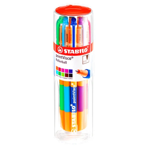 STABILO Point Visco Drum Pointball Pen , Set of 10 , Multicolored (026858) (1099/4)
