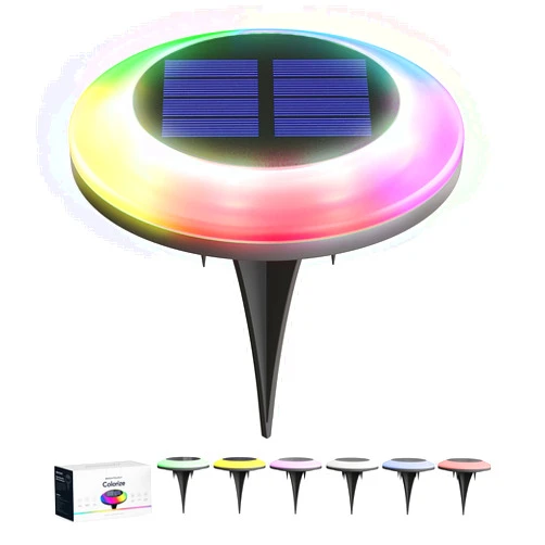 BRIGHTRIGHT - Colorize Colorful Pathway Solar Light (6 Lights) Decorative Weatherproof Auto On/Off Outdoor Lights - Decorate Your Garden, Landscape, Patio, Pool, Yard with Ultra-Bright LED Light