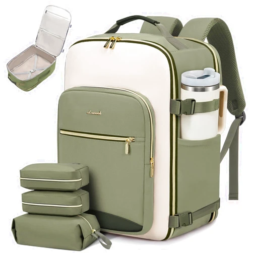 LOVEVOOK 40L Travel Backpack for Women & Men, Large Carry on Backpack for Airplanes with 3 Packing Cubes, TSA Personal Item Travel Bag fits 17