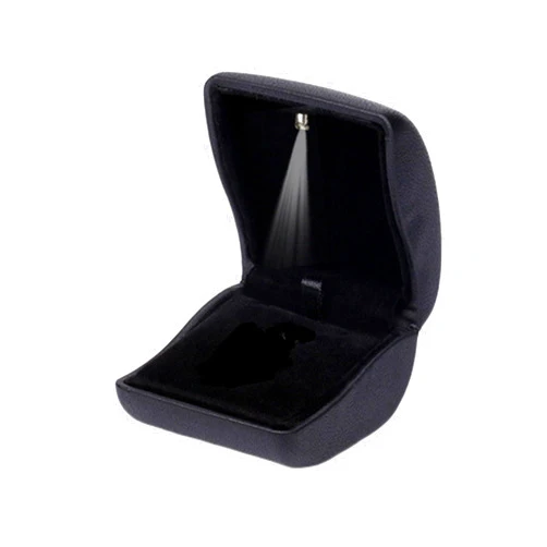 LILY TREACY PU Leather Jewelry, Earrings,Coin,Pendant, Necklace Box Case with Light up for Wedding, Engagement, Gift