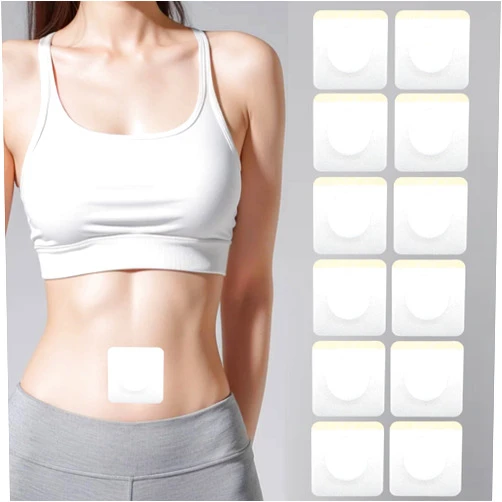 UUFTNS 12Pcs Castor Oil Pack Wrap for Liver Detox, Disposable Self-Adhesive Castor Oil Patches, Highly Absorbent Castor Oil Iin Belly Button, No Wash, Anti-Seepage(Oil Not Included)