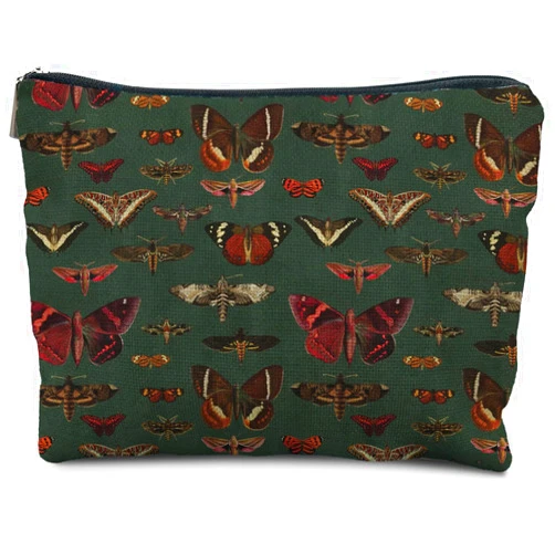 RYYCDOI Moody Green Academia Butterfly Cosmetic Bags Toiletry Bag for Women, Vintage Butterfly Makeup Bag, Butterfly Gifts for Women, Dark Cottagecore Butterflies Makeup Pouch