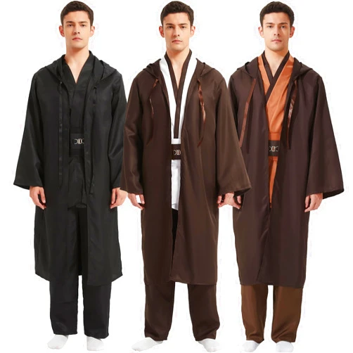 SUMLETON Men's Tunic Costume Hooded Robe Halloween Cosplay Adult Costume Knight Cloak Set With Pocket