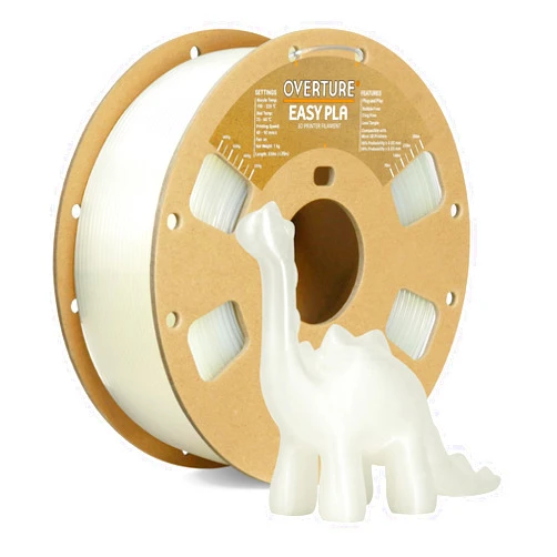 OVERTURE Easy PLA 1.75mm 3D Printer Filament, 1kg PLA Cardboard Spool (2.2lbs), Dimensional Accuracy +/- 0.02mm, Fit Most FDM Printer (Easy Natural)