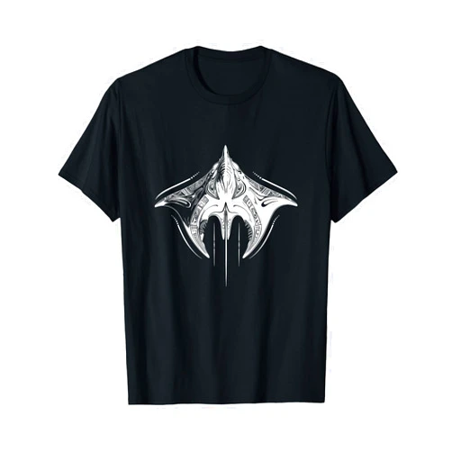 Diver Tribal Design Souvenir Tribal Stingray Manta Ray Hawaiian Polynesian Diver T-Shirt