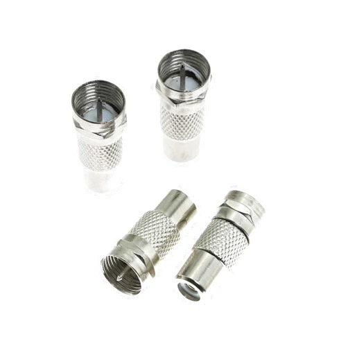 Maxmoral 4PCS F Type Male to RCA Female Connector Straight Coax Cable Adapter