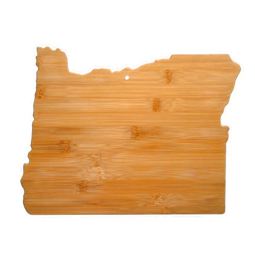 Totally Bamboo Oregon State Shaped Bamboo Serving and Cutting Board