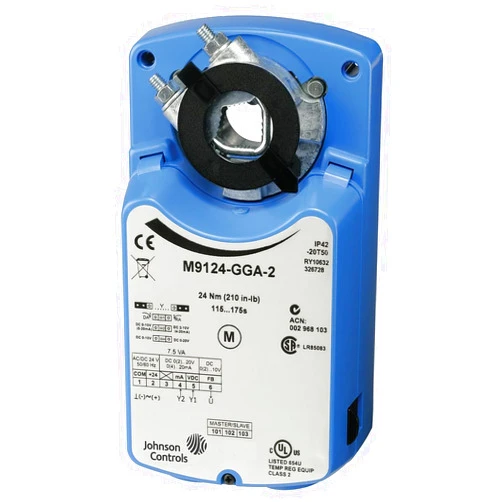 Johnson Controls M9124-AGC-2 Series M9124 Electric Non-Spring-Return Actuator, On/Off/Floating Control, 24 Nm Torque, 2-SPDT Auxiliary Switch