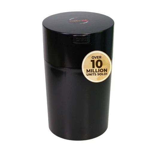 Tightpac America, Inc. COFFEEVAC 1LB Patented Airtight Multi-use Vacuum Works as Smell Proof Ground Coffee Bean Containers. Black Cap and Body, 1.85-Liter/1.6-Quart