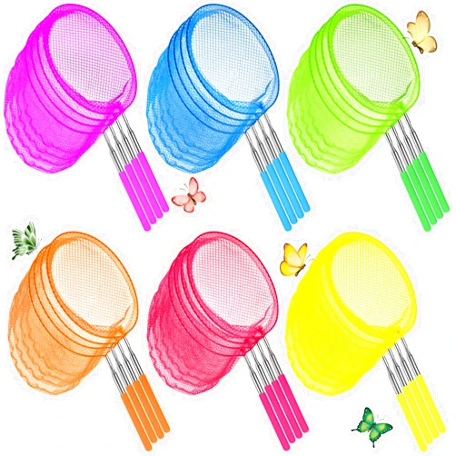 Sosation 24 Pcs Kids Telescopic Butterfly Fishing Nets Insect Net Bug Net Insect Catching Nets Outdoor Tools for Catching Butterfly Insects Bug Fish Ladybird Nets, Extendable from 15 Inch to 34 Inch