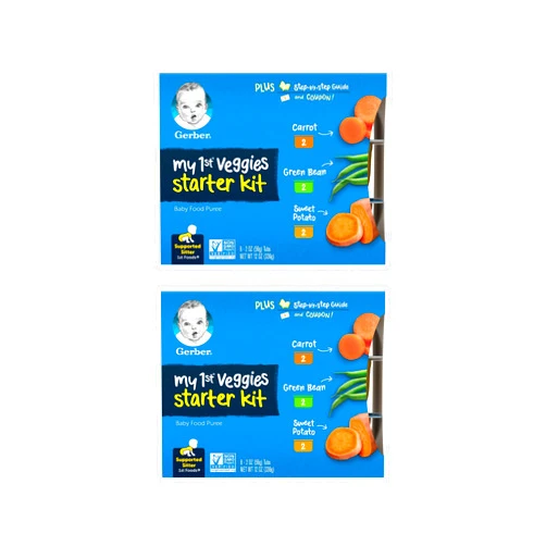 Gerber My 1st Veggies Starter Kit, Carrot, Green Bean & Sweet Potato Puree, 2 Ounce - 6 Count (Pack of 2)