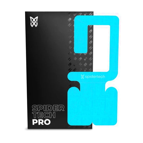 Spidertech Professional Pre-Cut Cotton Kinesiology Tape for Right Shoulder Support - for Athletes, Sports Physiotherapists, and Chiropractors, Pain Relief - Blue (4 Pack)