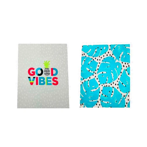 Meggan's Warehouse Carolina Pad Studio C Tropical Themed 2 Folder Set, The Good Vibes Collection (Palm Leaves on Polka Dots)