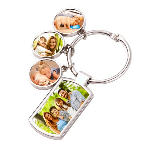 YESTIME Custom Keychain With Picture - Personalized Photo Keychain, Llaveros Personalizados Memorial Gift for Couples