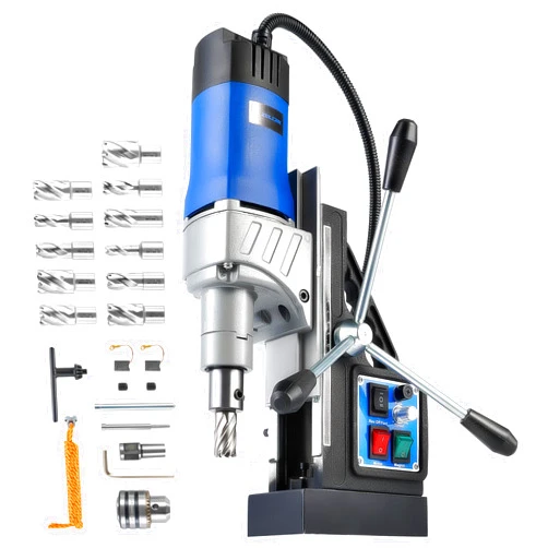 ZELCAN Mag Drill Press with 11 Drill Bits, 1550W Portable Magnetic Drill Press with 2