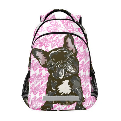 ALAZA Puppy French Bulldog Backpacks Travel Laptop Daypack School Book Bag for Men Women Teens Kids one-size Multicoloured05