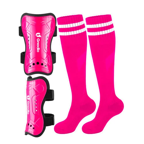 Gnodio Kids Soccer Shin Guards and Socks Youth Soccer Shin Pads Protective Defender Gear for 3-12 Years Old Toddler Children Teen Boys Girls